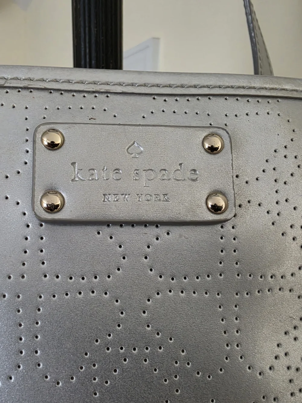 Kate Spate Silver Heart Tote Bag